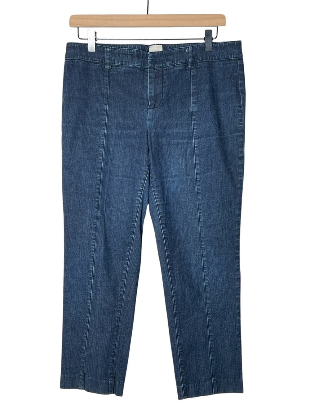 Ecru Blue Denim Jeans -cropped skinny leg size 10 B110
